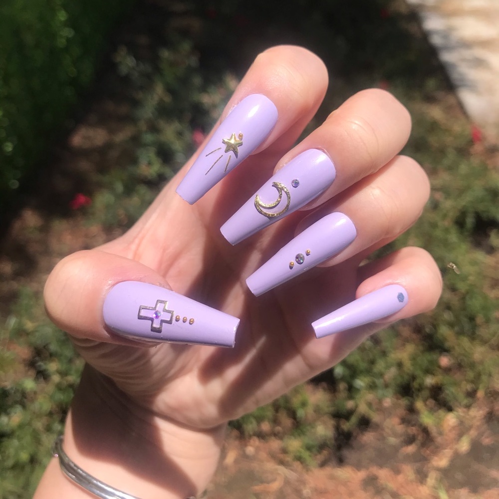 Purple Bling press ons